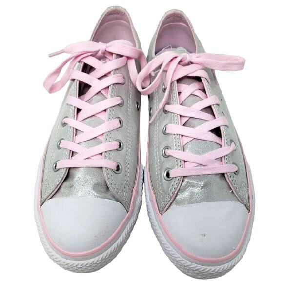 NEW! Converse Silver Pink Lace Ups - 5 - Picture 1 of 7